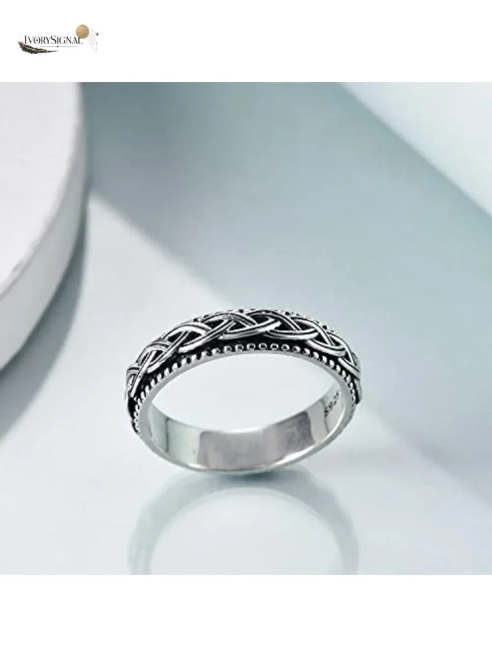 925 Sterling Silver Spinner Fidget Ring Celtic Knot for Women Men